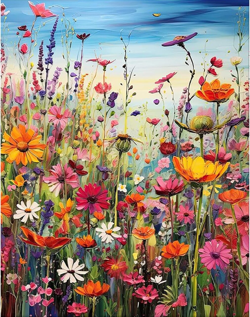 Wild Flowers Paint by Numbers Kit for Adults – 16×20 Inch Canvas Painting Set for Home Wall Décor, Beginner-Friendly